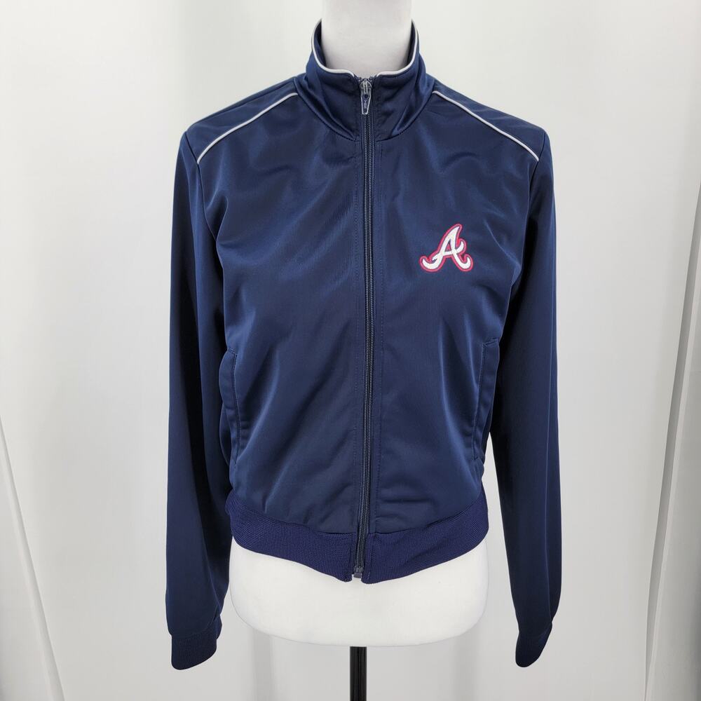 G III Sports by Carl Banks Atlanta Braves Jacket Women's Medium Zip Up
